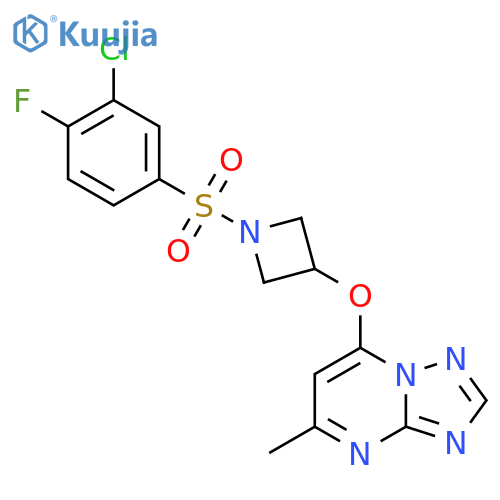1-(3-Chloro-4-fluorobenzenesulfonyl)-3-({5-methyl-[1,2,4]triazolo[1,5-a]pyrimidin-7-yl}oxy)azetidine structure