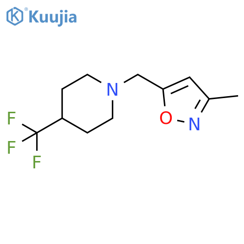 1-[(3-methyl-1,2-oxazol-5-yl)methyl]-4-(trifluoromethyl)piperidine structure