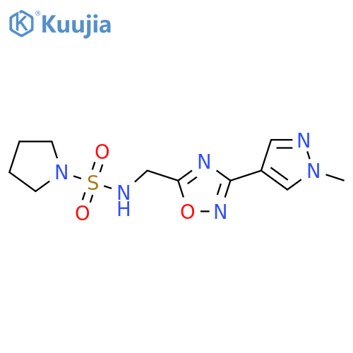 N-{[3-(1-methyl-1H-pyrazol-4-yl)-1,2,4-oxadiazol-5-yl]methyl}pyrrolidine-1-sulfonamide structure
