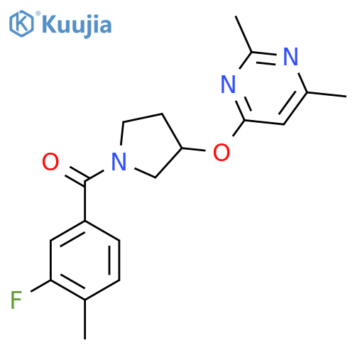 4-{1-(3-fluoro-4-methylbenzoyl)pyrrolidin-3-yloxy}-2,6-dimethylpyrimidine structure