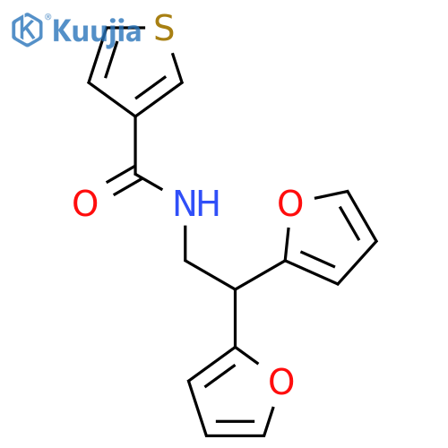 N-[2,2-bis(furan-2-yl)ethyl]thiophene-3-carboxamide structure