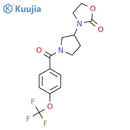 3-{1-[4-(Trifluoromethoxy)benzoyl]pyrrolidin-3-yl}-1,3-oxazolidin-2-one structure