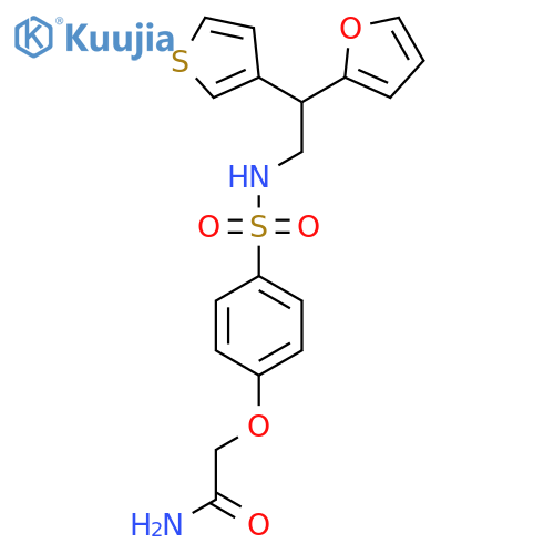 2-(4-{2-(furan-2-yl)-2-(thiophen-3-yl)ethylsulfamoyl}phenoxy)acetamide structure