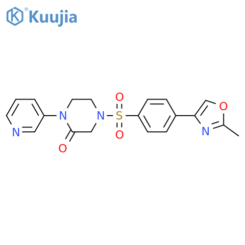 4-[4-(2-Methyl-1,3-oxazol-4-yl)benzenesulfonyl]-1-(pyridin-3-yl)piperazin-2-one structure