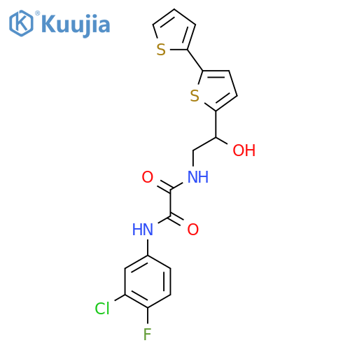 N-(2-{[2,2'-bithiophene]-5-yl}-2-hydroxyethyl)-N'-(3-chloro-4-fluorophenyl)ethanediamide structure