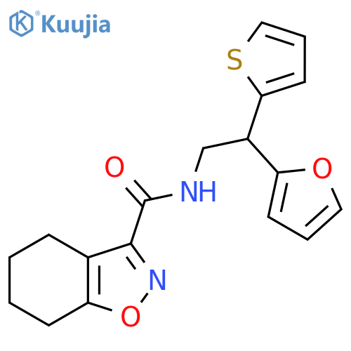 N-2-(furan-2-yl)-2-(thiophen-2-yl)ethyl-4,5,6,7-tetrahydro-1,2-benzoxazole-3-carboxamide structure