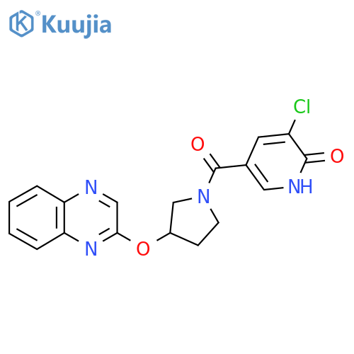 3-Chloro-5-[3-(quinoxalin-2-yloxy)pyrrolidine-1-carbonyl]pyridin-2-ol structure