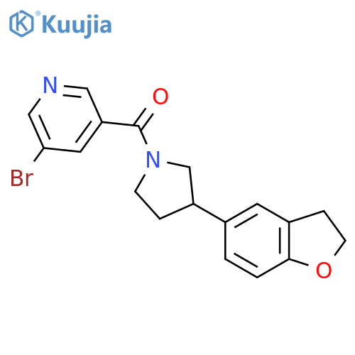 3-bromo-5-3-(2,3-dihydro-1-benzofuran-5-yl)pyrrolidine-1-carbonylpyridine structure