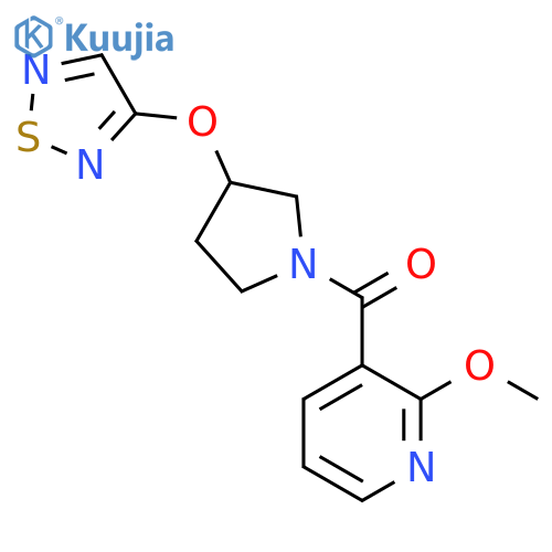 2-Methoxy-3-[3-(1,2,5-thiadiazol-3-yloxy)pyrrolidine-1-carbonyl]pyridine structure