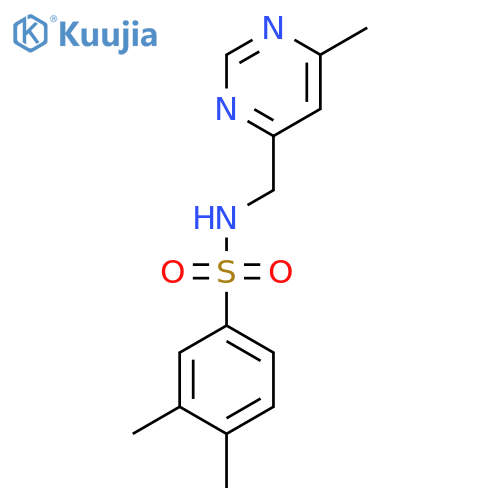3,4-dimethyl-N-[(6-methylpyrimidin-4-yl)methyl]benzene-1-sulfonamide structure