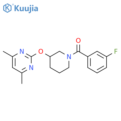 2-{[1-(3-fluorobenzoyl)piperidin-3-yl]oxy}-4,6-dimethylpyrimidine structure