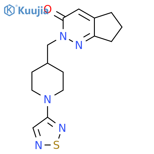 2-{[1-(1,2,5-thiadiazol-3-yl)piperidin-4-yl]methyl}-2H,3H,5H,6H,7H-cyclopenta[c]pyridazin-3-one structure