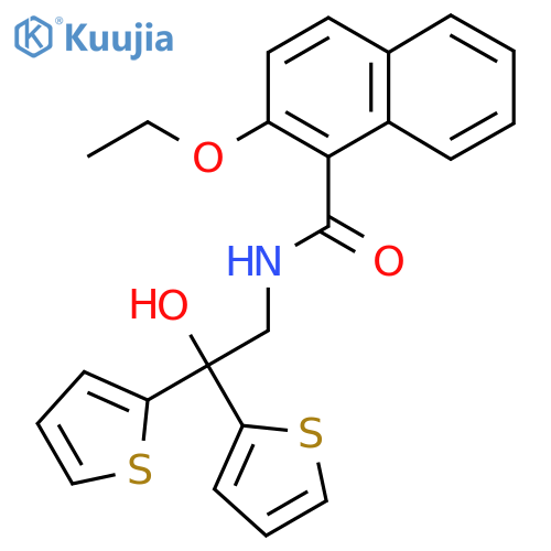 2-ethoxy-N-[2-hydroxy-2,2-bis(thiophen-2-yl)ethyl]naphthalene-1-carboxamide structure