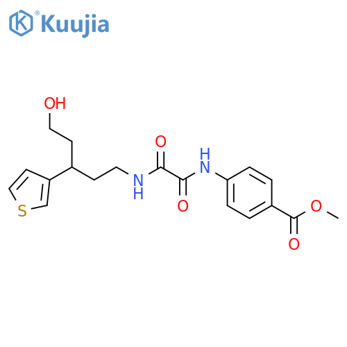 Methyl 4-({[5-hydroxy-3-(thiophen-3-yl)pentyl]carbamoyl}formamido)benzoate structure