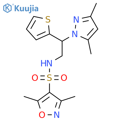 N-[2-(3,5-dimethyl-1H-pyrazol-1-yl)-2-(thiophen-2-yl)ethyl]-3,5-dimethyl-1,2-oxazole-4-sulfonamide structure