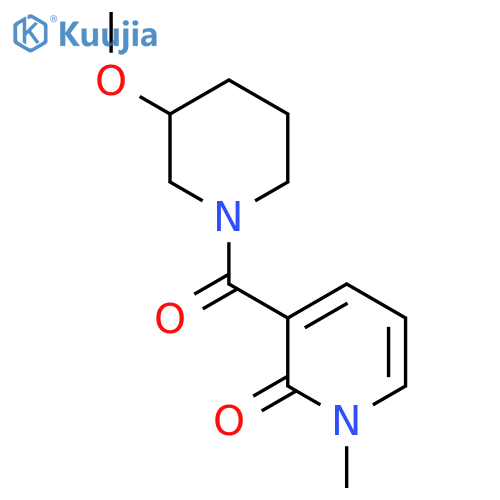 3-(3-methoxypiperidine-1-carbonyl)-1-methyl-1,2-dihydropyridin-2-one structure