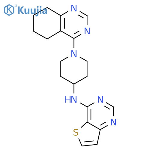 1-(5,6,7,8-tetrahydroquinazolin-4-yl)-N-{thieno[3,2-d]pyrimidin-4-yl}piperidin-4-amine structure