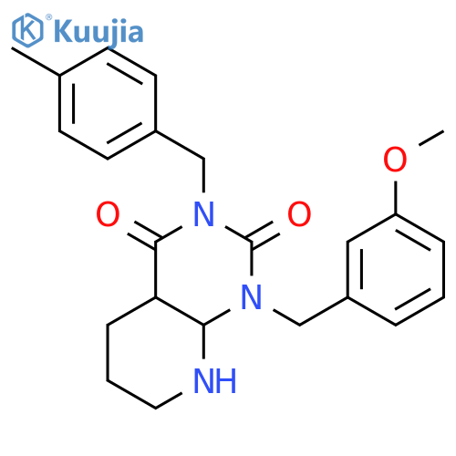 1-(3-methoxyphenyl)methyl-3-(4-methylphenyl)methyl-1H,2H,3H,4H-pyrido2,3-dpyrimidine-2,4-dione structure