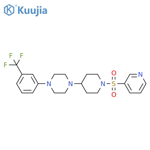 1-[1-(Pyridine-3-sulfonyl)piperidin-4-yl]-4-[3-(trifluoromethyl)phenyl]piperazine structure