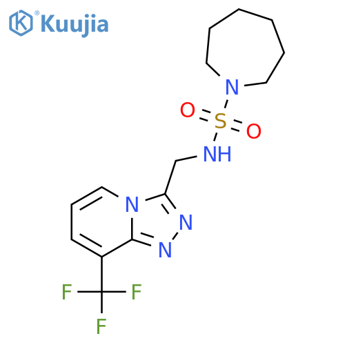 N-{[8-(trifluoromethyl)-[1,2,4]triazolo[4,3-a]pyridin-3-yl]methyl}azepane-1-sulfonamide structure