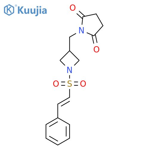 1-({1-(E)-2-phenylethenesulfonylazetidin-3-yl}methyl)pyrrolidine-2,5-dione structure