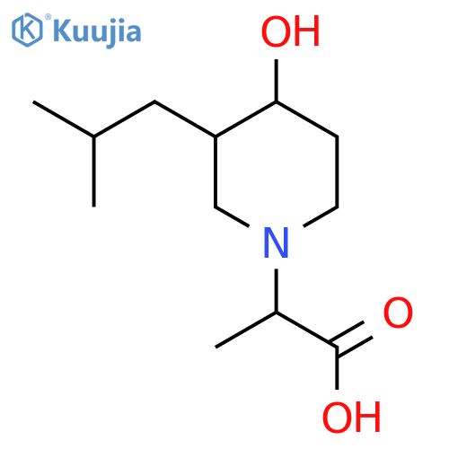 2-(4-Hydroxy-3-isobutylpiperidin-1-yl)propanoic acid structure