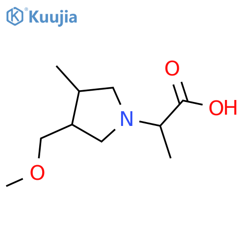 2-(3-(Methoxymethyl)-4-methylpyrrolidin-1-yl)propanoic acid structure