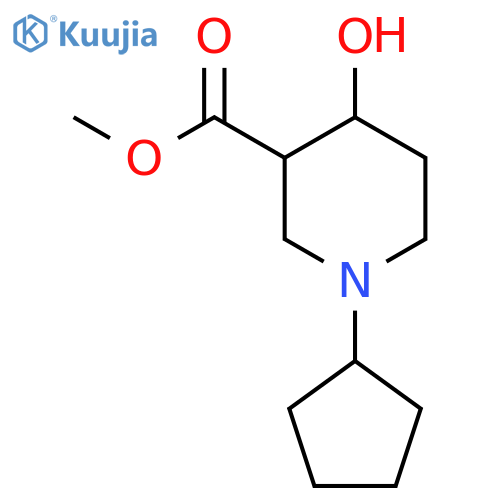Methyl 1-cyclopentyl-4-hydroxypiperidine-3-carboxylate structure