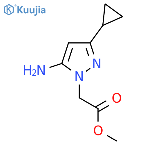 methyl 2-(5-amino-3-cyclopropyl-1H-pyrazol-1-yl)acetate structure