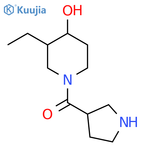 (3-Ethyl-4-hydroxypiperidin-1-yl)(pyrrolidin-3-yl)methanone structure