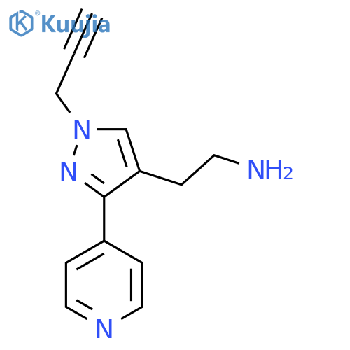 2-(1-(Prop-2-yn-1-yl)-3-(pyridin-4-yl)-1H-pyrazol-4-yl)ethan-1-amine structure