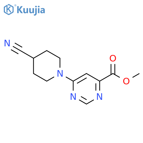 methyl 6-(4-cyanopiperidin-1-yl)pyrimidine-4-carboxylate structure