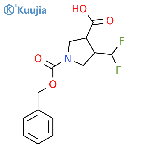1-(benzyloxy)carbonyl-4-(difluoromethyl)pyrrolidine-3-carboxylic acid structure