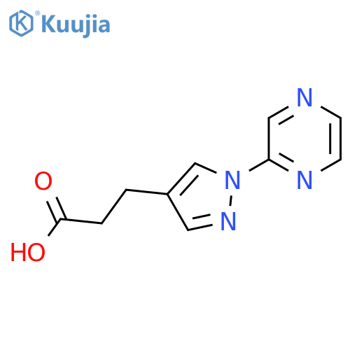 3-[1-(Pyrazin-2-yl)-1H-pyrazol-4-yl]propanoic acid structure