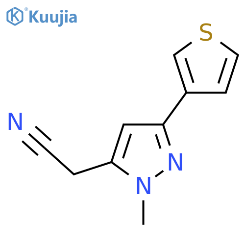 2-(1-methyl-3-(thiophen-3-yl)-1H-pyrazol-5-yl)acetonitrile structure