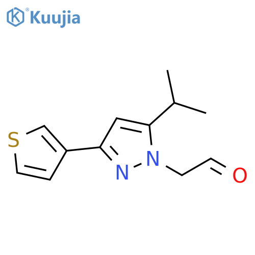 2-(5-isopropyl-3-(thiophen-3-yl)-1H-pyrazol-1-yl)acetaldehyde structure