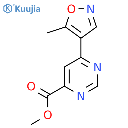 Methyl 6-(5-methyl-1,2-oxazol-4-yl)pyrimidine-4-carboxylate structure