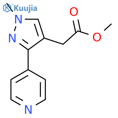 methyl 2-(1-methyl-3-(pyridin-4-yl)-1H-pyrazol-4-yl)acetate structure