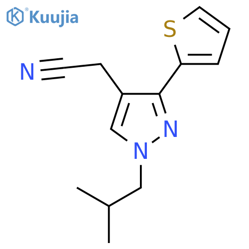 2-(1-isobutyl-3-(thiophen-2-yl)-1H-pyrazol-4-yl)acetonitrile structure