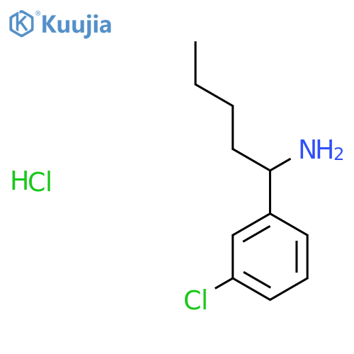 1-(3-chlorophenyl)pentan-1-amine hydrochloride structure