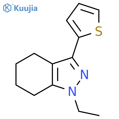 1-ethyl-3-(thiophen-2-yl)-4,5,6,7-tetrahydro-1H-indazole structure