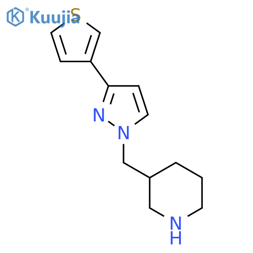 3-((3-(Thiophen-3-yl)-1H-pyrazol-1-yl)methyl)piperidine structure