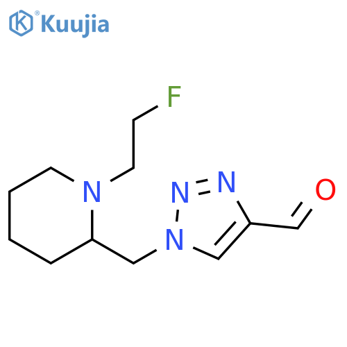 1-((1-(2-fluoroethyl)piperidin-2-yl)methyl)-1H-1,2,3-triazole-4-carbaldehyde structure