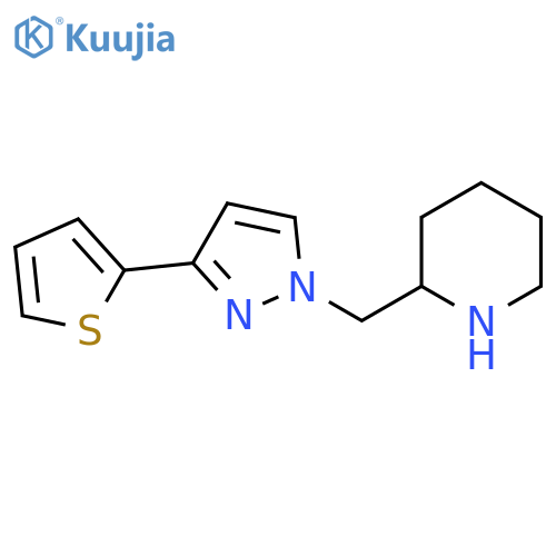 2-((3-(Thiophen-2-yl)-1H-pyrazol-1-yl)methyl)piperidine structure
