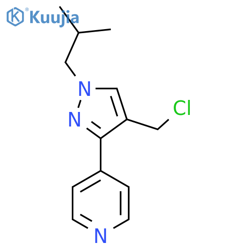 4-(4-(chloromethyl)-1-isobutyl-1H-pyrazol-3-yl)pyridine structure