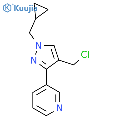 3-(4-(chloromethyl)-1-(cyclopropylmethyl)-1H-pyrazol-3-yl)pyridine structure