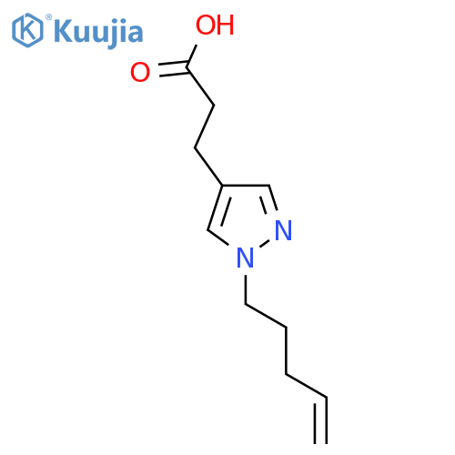 3-[1-(Pent-4-en-1-yl)-1H-pyrazol-4-yl]propanoic acid structure