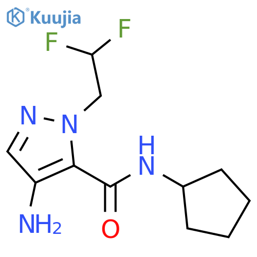 4-amino-N-cyclopentyl-1-(2,2-difluoroethyl)-1H-pyrazole-5-carboxamide structure