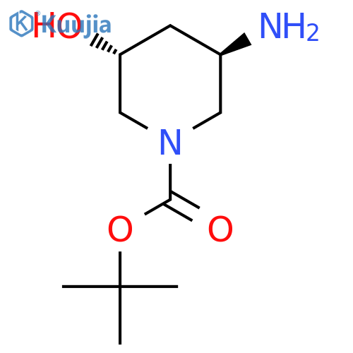 tert-butyl trans-3-amino-5-hydroxypiperidine-1-carboxylate structure