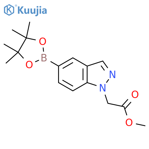 methyl 2-[5-(4,4,5,5-tetramethyl-1,3,2-dioxaborolan-2-yl)-1H-indazol-1-yl]acetate structure